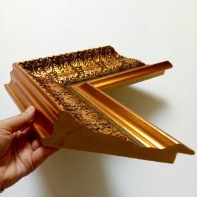 4.7inch Wide Gold Leafs Big Mouldings Picture Frames for Paintings 