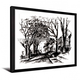 Hotel Projact Black Frame Mounting Picture Frame With Mat 