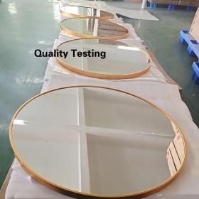 China Wholesale Factory Price Round Wall Toilet Mirror With Black Aluminum Alloy Frame Diameter 40Cm 50Cm 60Cm 70Cm 80Cm 