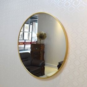 China Wholesale Factory Price Round Wall Toilet Mirror With Black Aluminum Alloy Frame Diameter 40Cm 50Cm 60Cm 70Cm 80Cm 